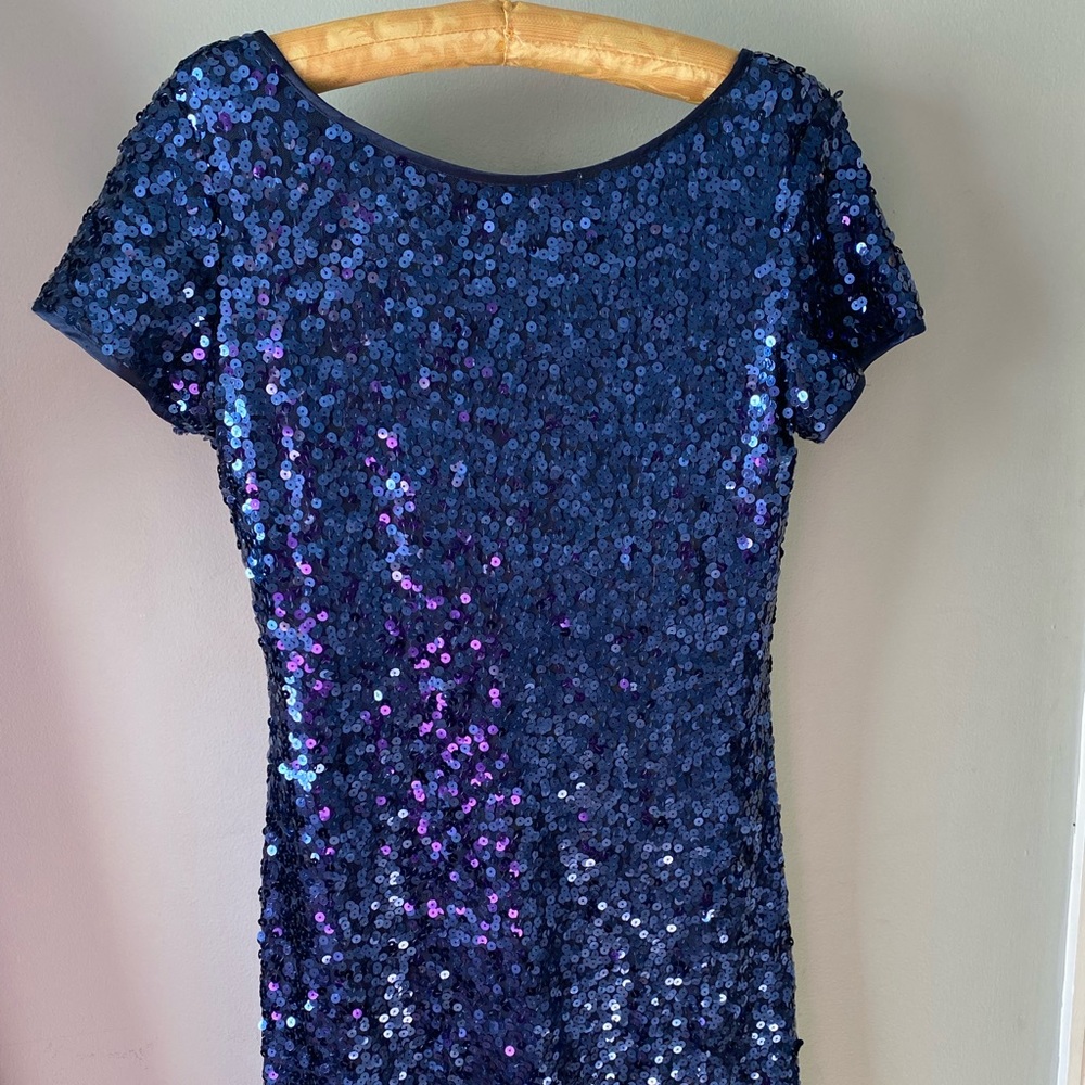 Navy Sequin Above Knee, Shortsleeved dress
